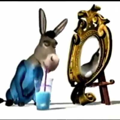 donkey turns blue
