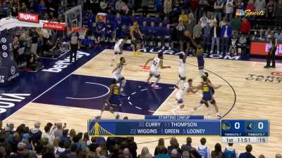 [Highlight] Warriors Open Things Up in Minnesota with a Draymond Alley-oop Lob for Andrew Wiggins over Rudy Gobert