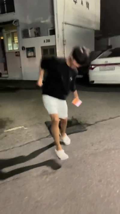How is he floating?