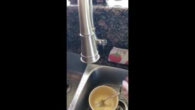Let me just wash these dishes