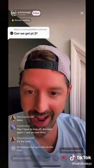Part 2 of the diarrhea trolling on random TikTok lives. This one is my favorite so far.