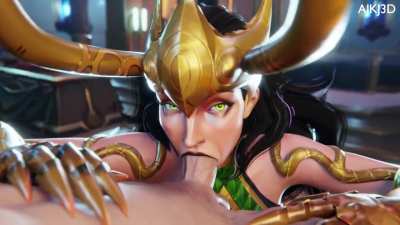Lady Loki sucking dick (Ajkj3D)