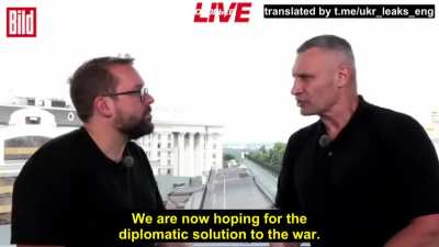 UA POV: We are hoping for a diplomatic solution. Everyone is tired of this war &mdash; Kiev Mayor Klitschko
