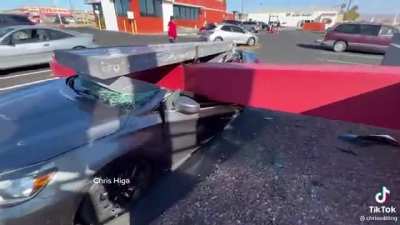 When the McDonalds sign crushes your car
