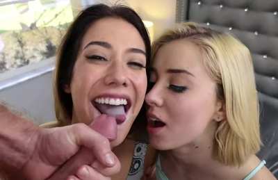 Eva Lovia &amp; Haley Reed Cumswapping