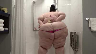 She must go through ALOT of soap for that huge body