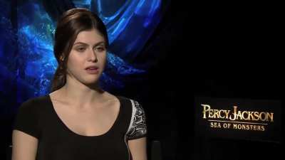 Alexandra being interviewed by Empire Magazine for "Percy Jackson: Sea of Monsters," 8/12/13