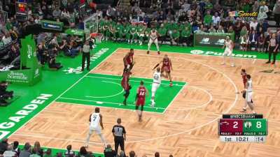[Highlight] Derrick White splashes the triple and the Prince and Princess of Wales likes what they see in Boston