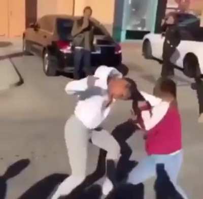 She was just trying to pull her hair