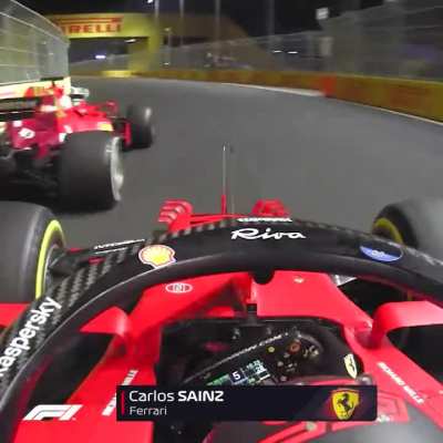 Sainz passes over Leclerc but Leclerc regains the position back off the track. Sainz: "C'mon Charles don't do this! I passed him! Tell him to give me the position immediately, immediately guys. He's gonna get the penalty if not."