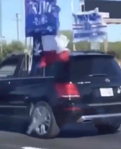 I added appropriate music to the Biden bus chase.