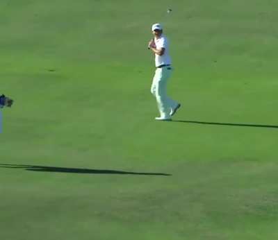 Two different reactions. Think twice about wearing white on the course.