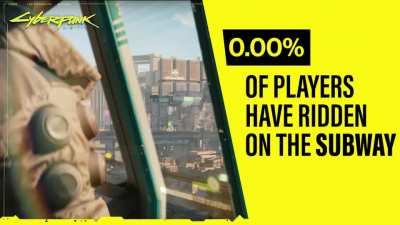 Cyberpunk By Numbers: 0.00% of players have ridden on the subway!