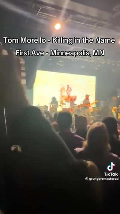 Tom Morello plays Killing in the name of, in Minneapolis. He was out protesting ICE during the day.