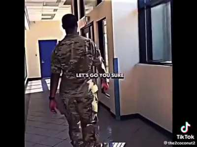 Racist cameraman loses his cool and wants a &acirc;hand on hand combat&acirc; with an Army guy.