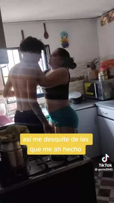 Mom teasing playful Son