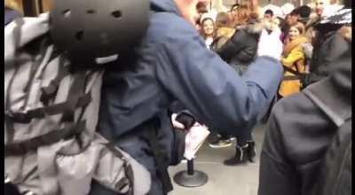 Old but gold: man tries to get into Platform 9 and 3/4 through the Harry Potter wall