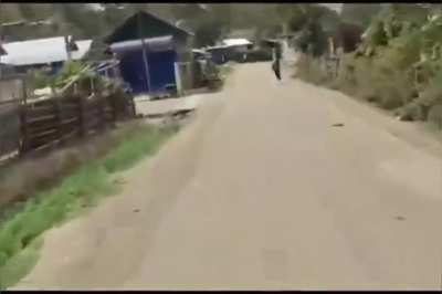 The video,attached, is from the mid June, when Meitei village was attacked in and around Sugnu area. The person making the video is a Kuki, running around the deserted street yelling &ldquo;I&rsquo;m happy&rdquo; and showing the dead Meitei bodies killed &amp; burnt to death. 