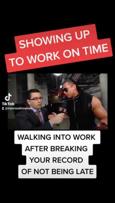 Walking into work after breaking your record of not being late 😂