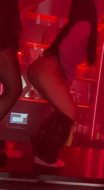 Dancing with her pants down