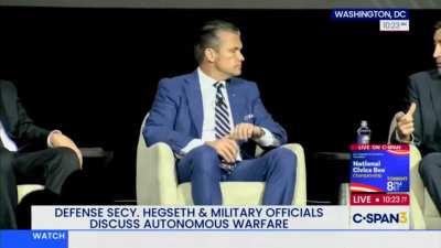"You fucking war criminal!" -- Hegseth's talk is interrupted