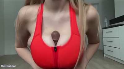 Clothed titfuck