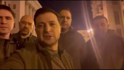 Ukraine’s President Zelensky is still in Kyiv and he says, “We are all here, our soldiers are here … we are defending our independence.”