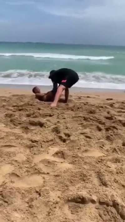 Helping a kid in doing a backflip.........