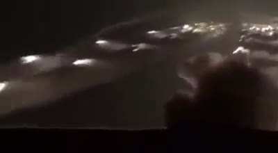 Artillery attack at night,sometime before 2018.