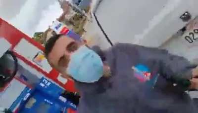 Racists freaks out on Chinese gas station owner in San Francisco.. maces him arrested March 30th. Chosen people are not accepted here in the states.