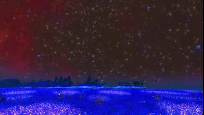 I was told to post this here - a landscape view from a planet in No Man’s Sky