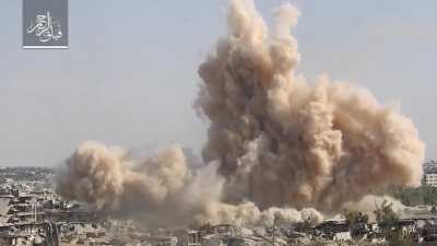 Al Rahman Corps footage of a tunnel bomb going off in Jobar. 2017/09/04