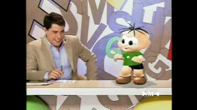 Cebolinha dan&ccedil;ando Rebolation ao lado de Evaristo Costa no Crian&ccedil;a Esperan&ccedil;a (2010)