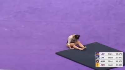Gymnastics landing gone wrong.