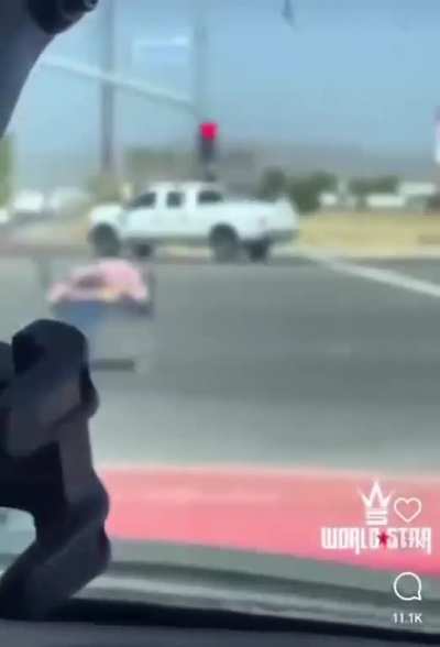 Lovely lady believes that she is a car