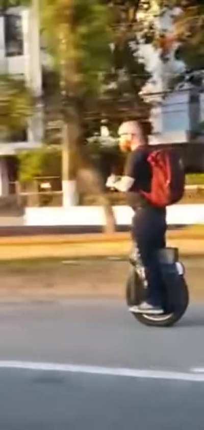 This is what happens when you tune your one-wheeler to exceed the road's speed limit