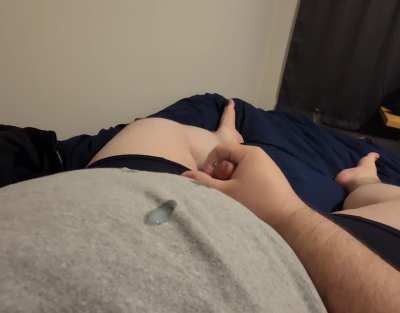 Didn't think I was ready to cum so quickly. Guess I'll have to start over again with this fresh lube. 