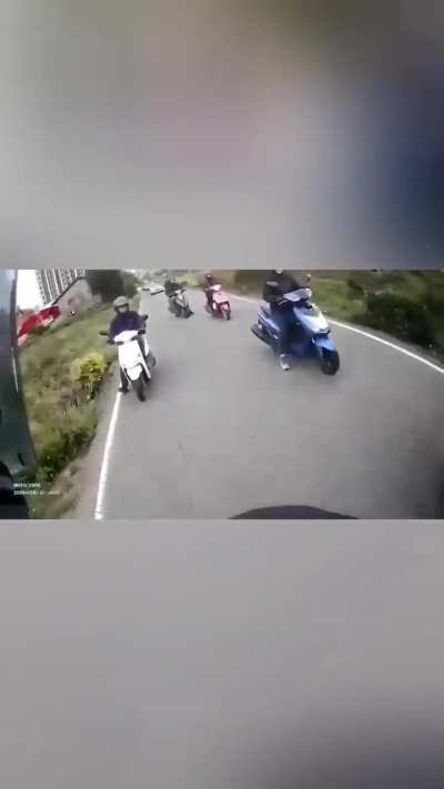To enjoy a ride with his Vespa gang.