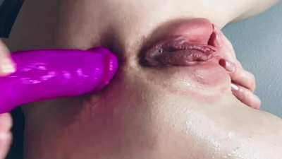 I love how my pumped pussy jiggles as I pull the dildo out of my ass&hellip;