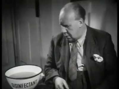 A bowl of disinfectant