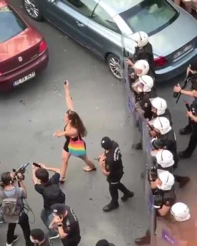 Standing alone but strong in the Pride March in Istanbul