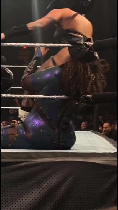 WWE Superstar Rhea Ripley performs a very interesting move. (2 angles) 