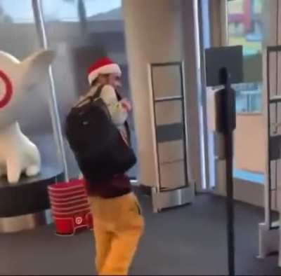 Homeless Santa Lifting Booze From Target In LA...