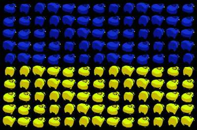 The flag of Ukraine but its amogus twerk