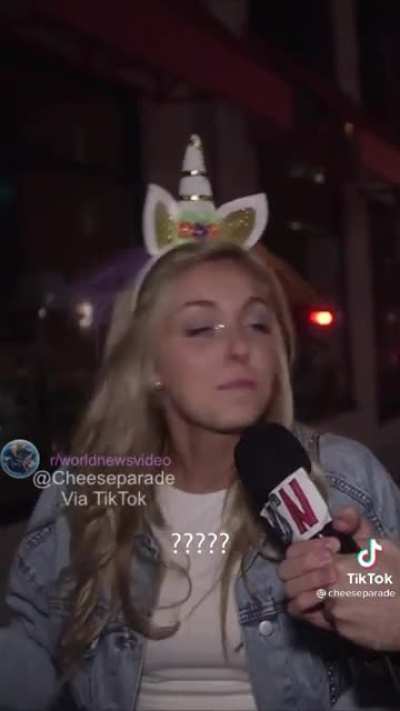 Fake Halloween reporter goes around interviewing people in costume