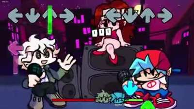 Nagito Komayda on the Frydat Night Funkin'1!!1????? WHAT?/? to download the mod go to  