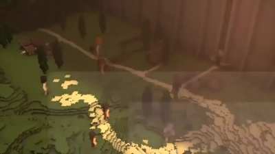 Abertura de Shingeki no kiojin ver&atilde;o Minecraft,achei top