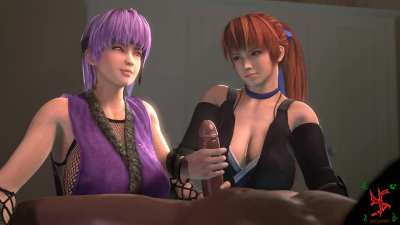 Ayane and Kasumi handjob (SFMSlayer) [Dead or Alive]