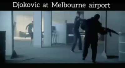 Leaked video of Djokovic at Melbourne Airport.