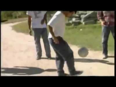 An engineer playing soccer.